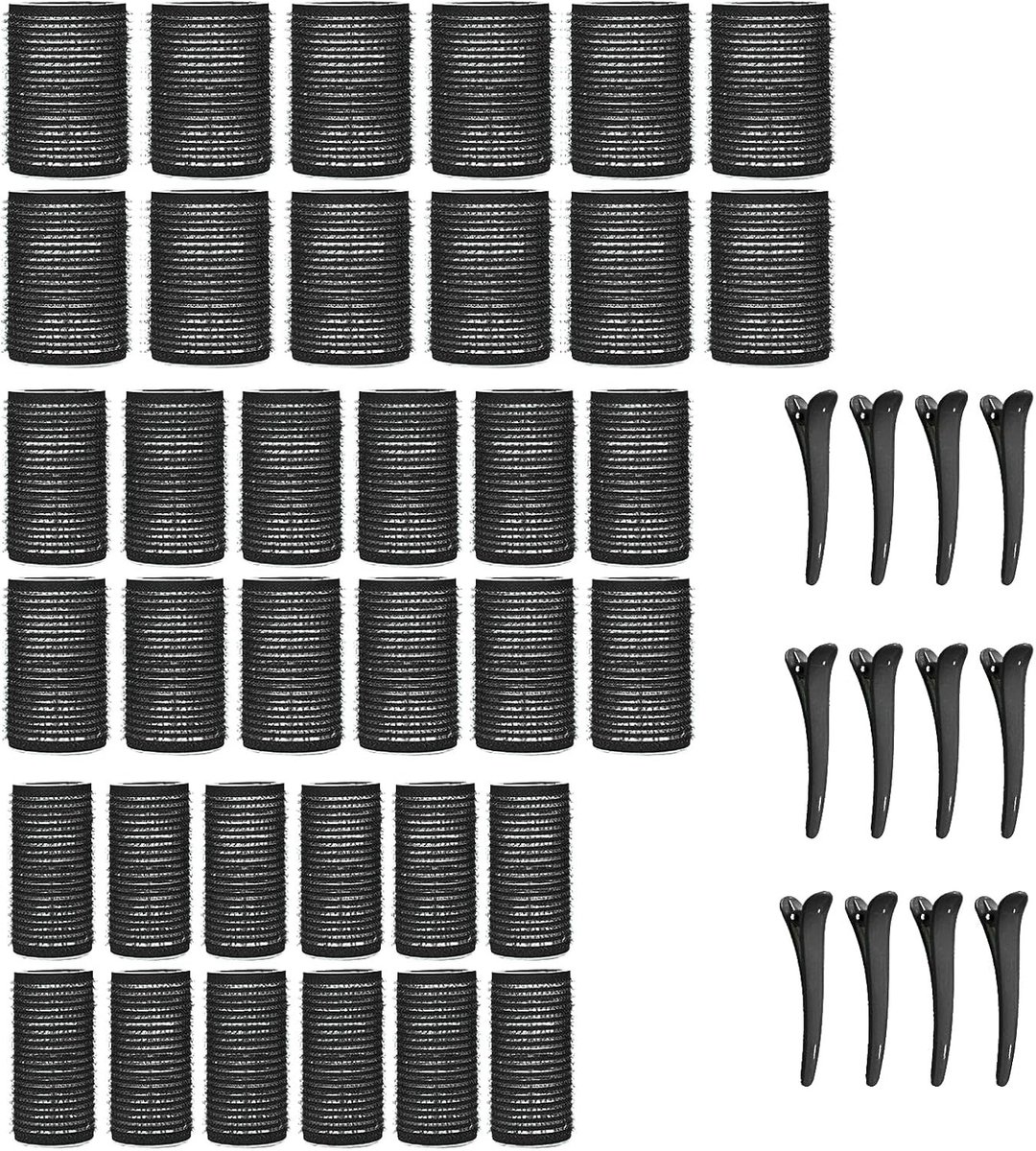 48-delige set haarrollers met clips - Jumbo haarrollers zonder hitte voor het stylen van lang, medium en kort haar in 3 maten