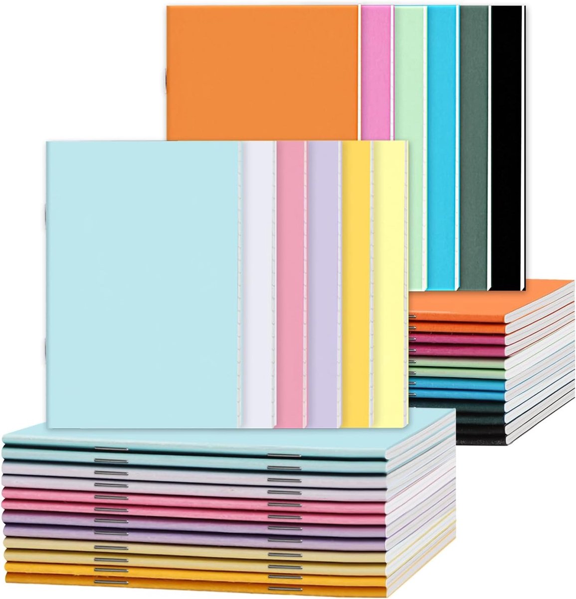 24 Stuks Kleine Notitieblokken 9 x 14 cm Met Lijnen - Perfect voor Aantekeningen en Plannen