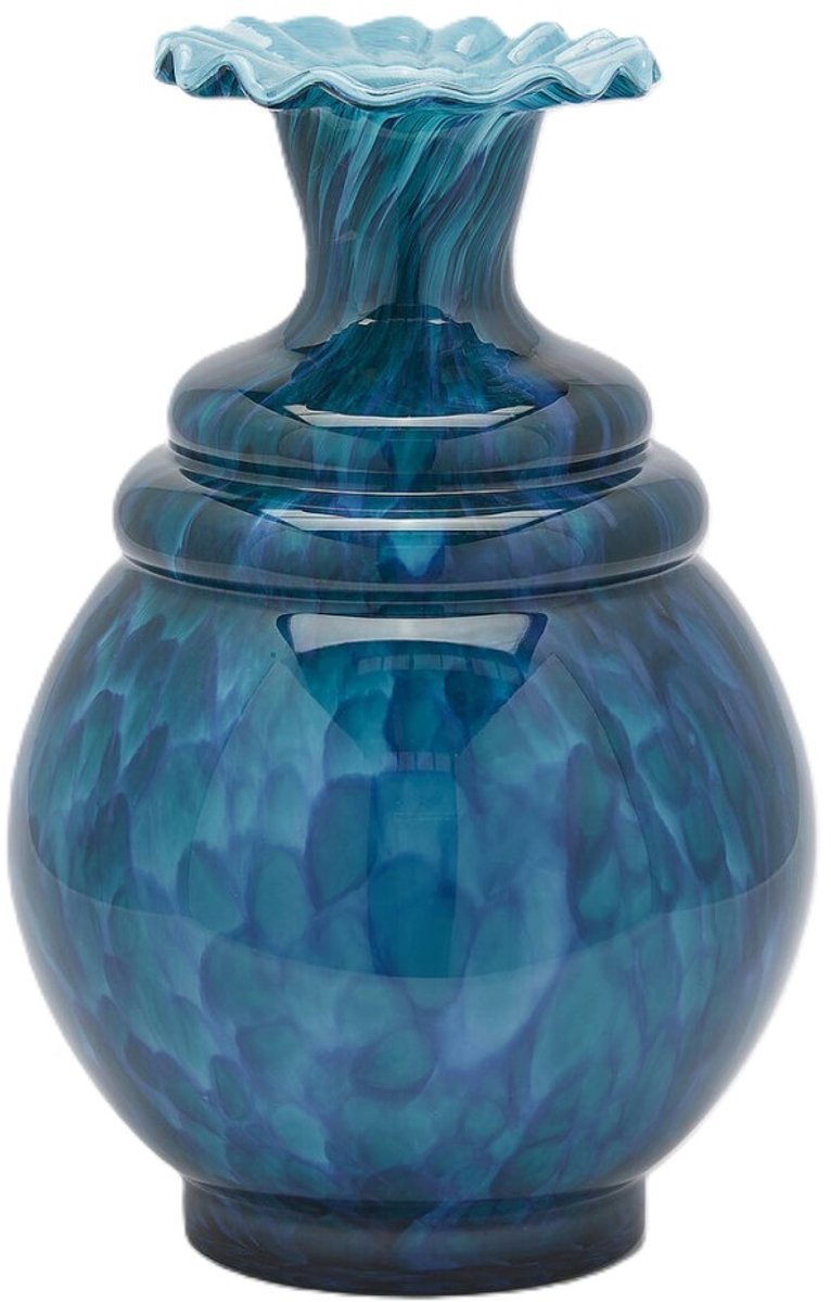 EDG - Vaas- Glas - blauw - D25,5 x H37,5 cm - Opening 4,5 cm