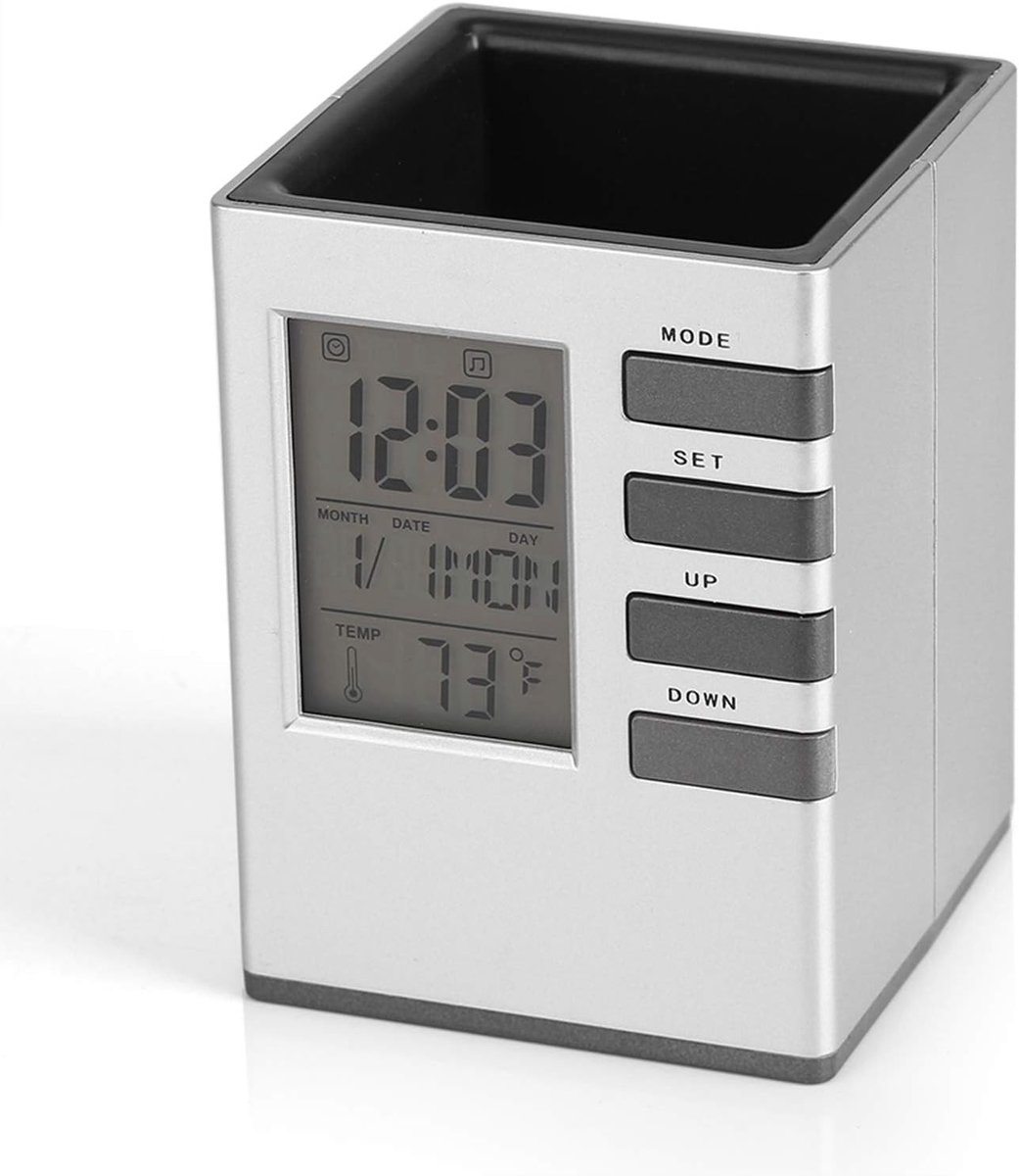 Multifunctionele Digitale Alarmklok met LED Scherm, Temperatuurweergave en Nachtlampje, Ideaal voor Bureau en Slaapkamer, Stil en Praktisch