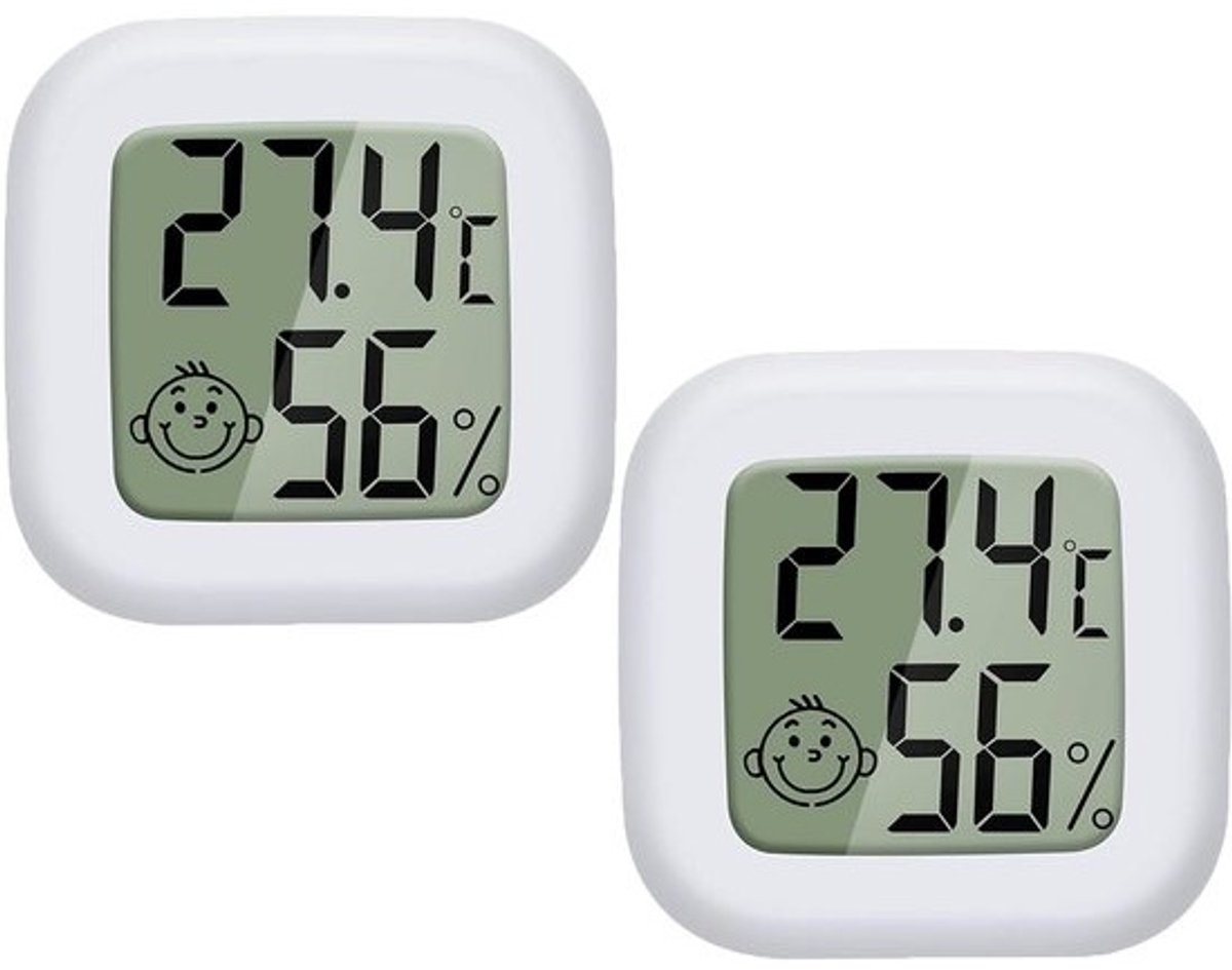 2x Digitale LCD Binnen Buiten Thermometer & Hygrometer - Temperatuur en Luchtvochtigheid Meter
