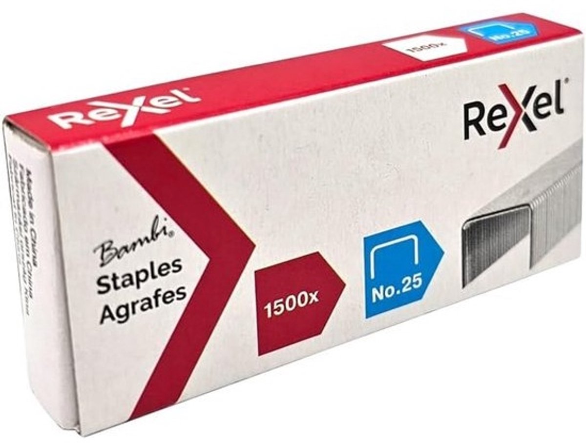 Rexel No. 25 Nietjes 4 mm 1500 stuks Zilver