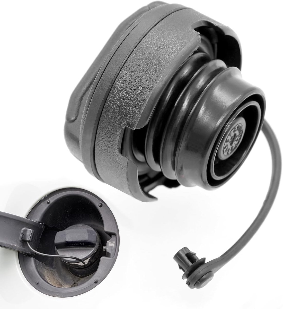 Tankdeksel met Houderstrap Zwart - Vervangende Brandstoftankdeksel voor VW, Skoda, Seat en Audi - Geschikt voor Golf, Bora, Polo, A2, A3, A4, A6, A8