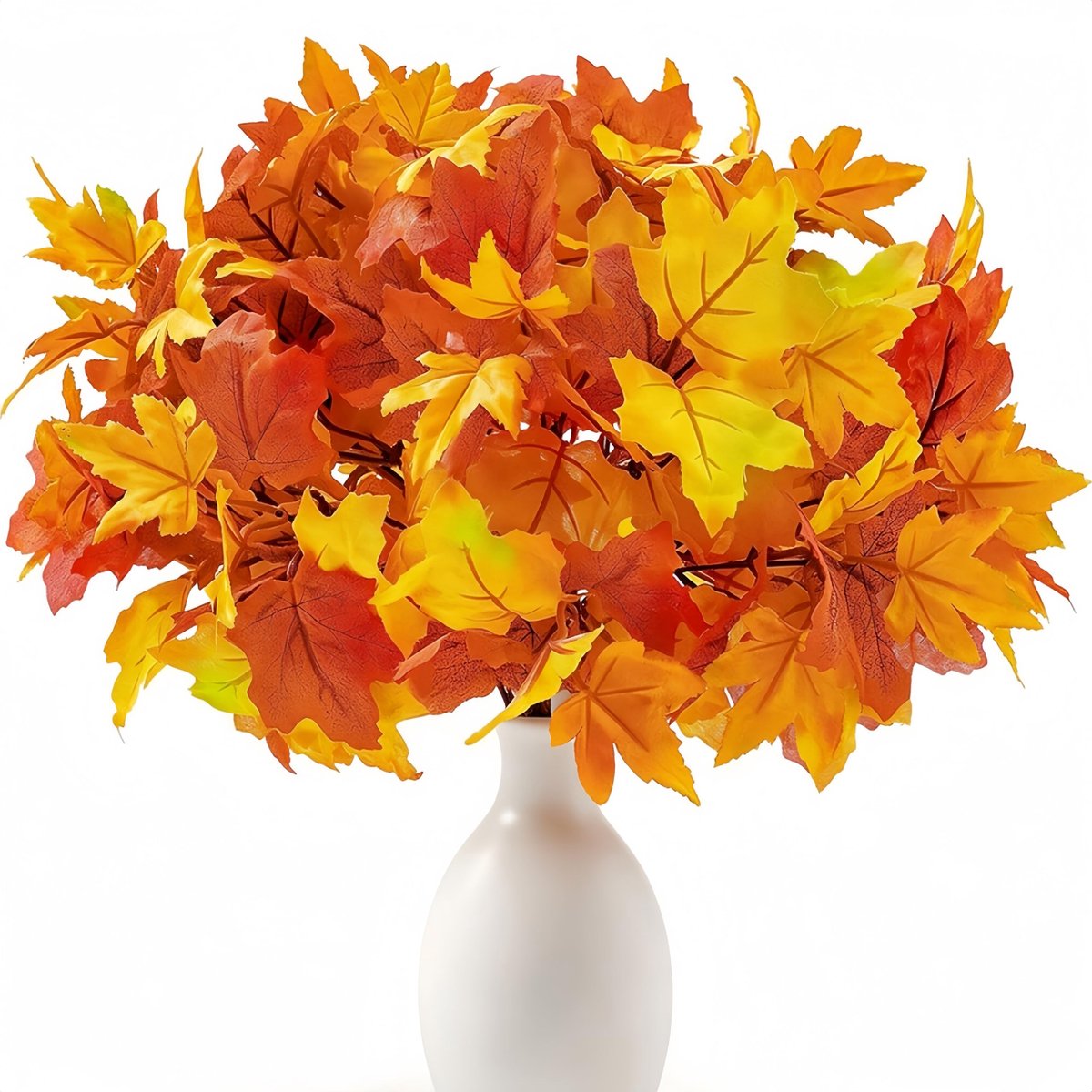 5 bundels - kunstmatige herfstbladeren van esdoorn - nepzijden herfsttakken voor huisdecoratie, herfsttafelstuk voor binnen en buiten - Realistische herfstbladeren