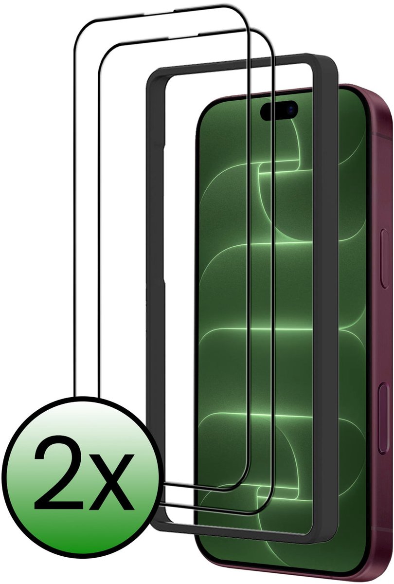 Screenprotector - 2 Stuks Geschikt voor Apple iPhone 18 Pro - Met Installatie Frame - Beschermglas - Gehard Glas - Tempered Glass - Screen Protector