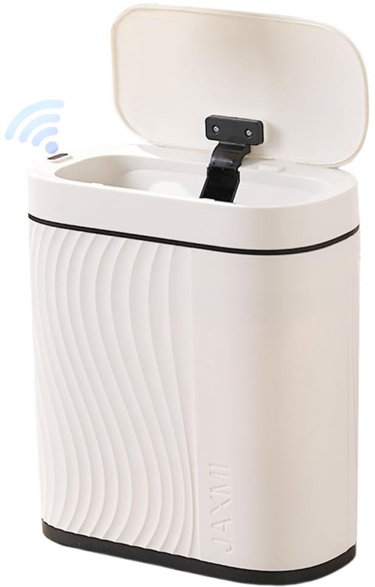 Automatische geurwerende prullenbak van 8L met sensor voor badkamer en keuken, wit - Ruimtebesparend, hygiënisch en stijlvol ontwerp