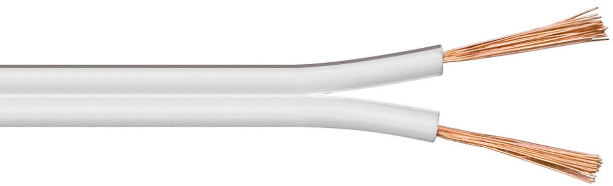 Goobay Luidsprekerkabel wit, 25 m rol, doorsnede 2 x 4,0 mm², CCA