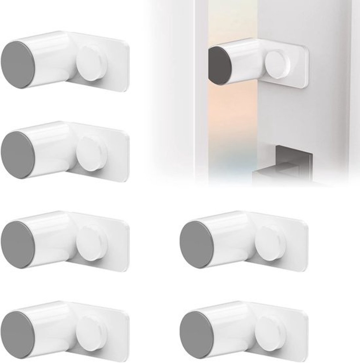 Deurstopper voor Kinderen en Huisdieren - 6 Stuks Kinderbeveiliging met Wetenschappelijke Anti-Knelbeveiliging - Veiligheid en Comfort
