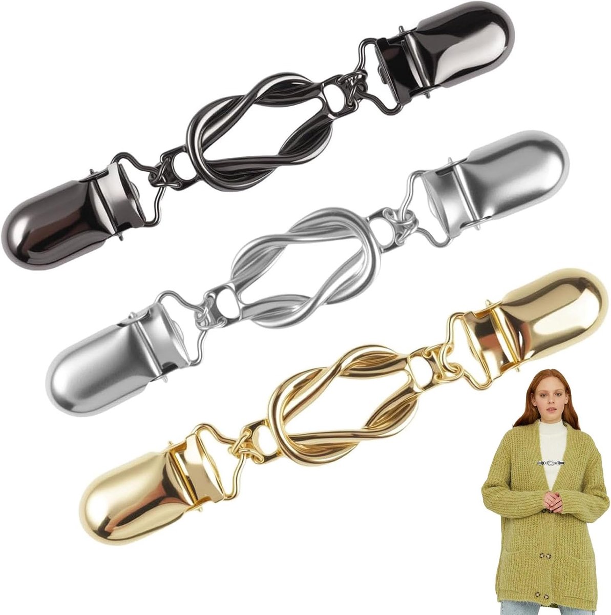 3 stuks vintage truiclip, elegante truiclips, jurken, tailleclips, broches voor kleding, multifunctionele vintage tailleclip, voor kleding, vesten, overhemden, doeken, jassen, sjaal