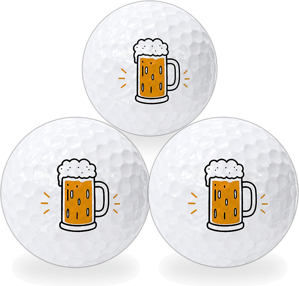 Wilson Golfballen Biertje - Feest Golf Cadeau - 3 stuks - Golfbal met Opdruk