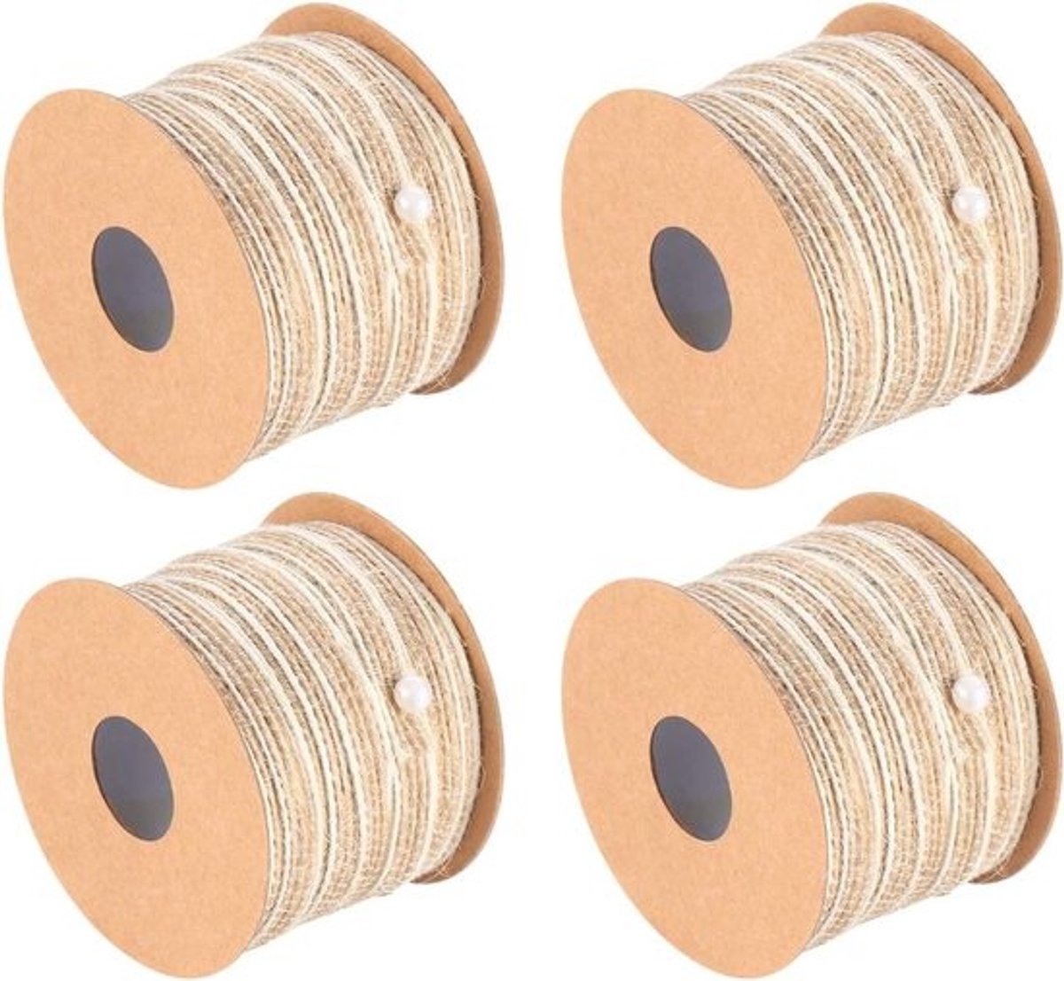 4 rollen natuurlijk jute touw - knutselen en geschenkverpakking - bruiloftsdecoratie (5 mm × 10 m)