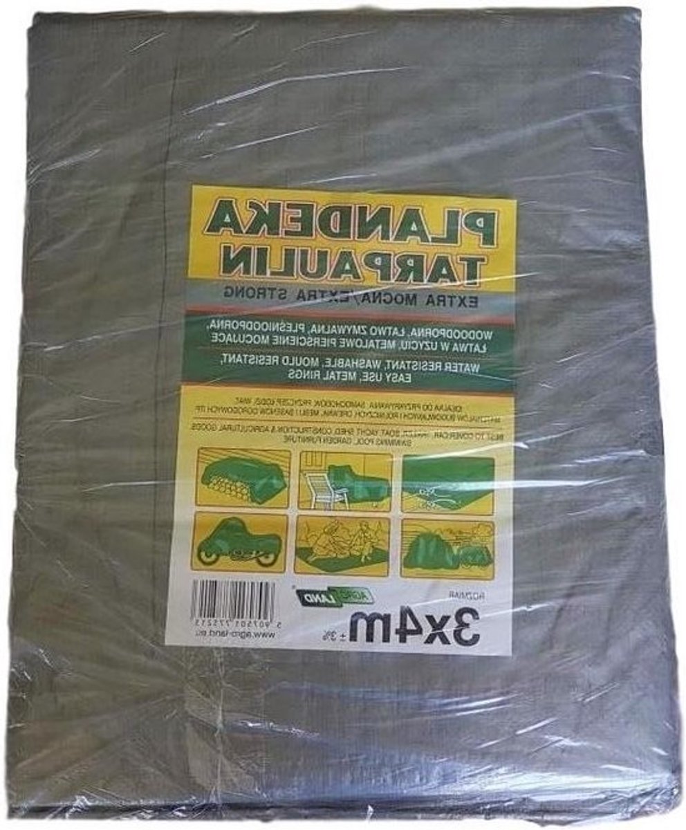 Extra sterk GRIJS 110 g / m2 zeildoek - Grondzeil met metalen ringen - Waterdichte hoes - Outdoor Wandelen Kamperen