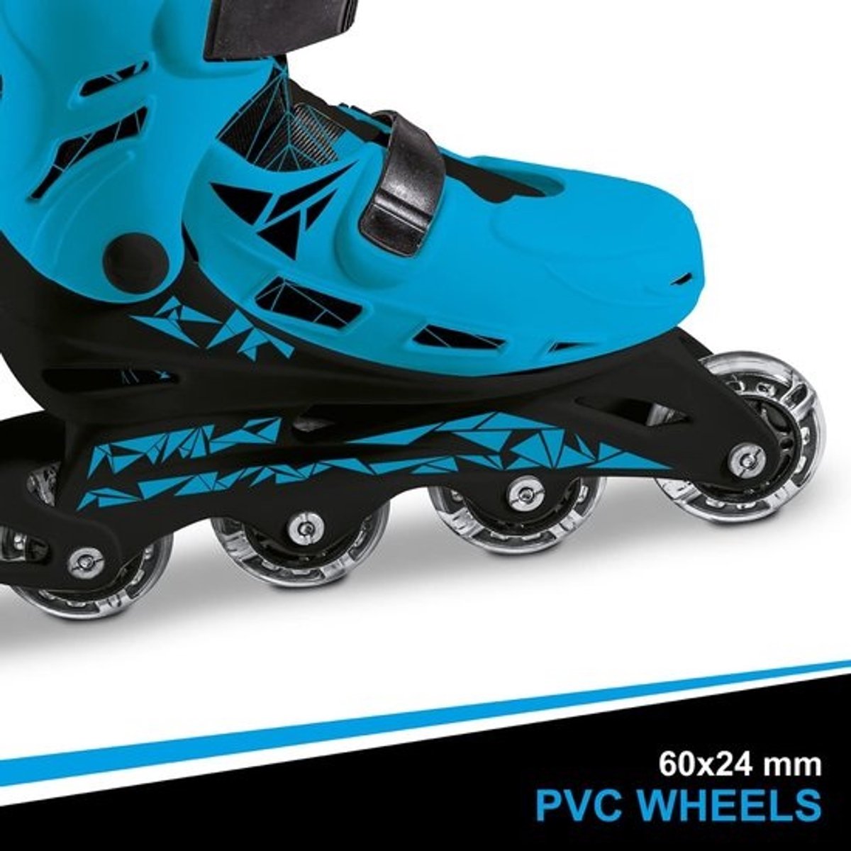 Verstelbare inline skates met pvc-wielen voor kinderen - Boy In Line Skates - maat M/maat 33/36 - 28330