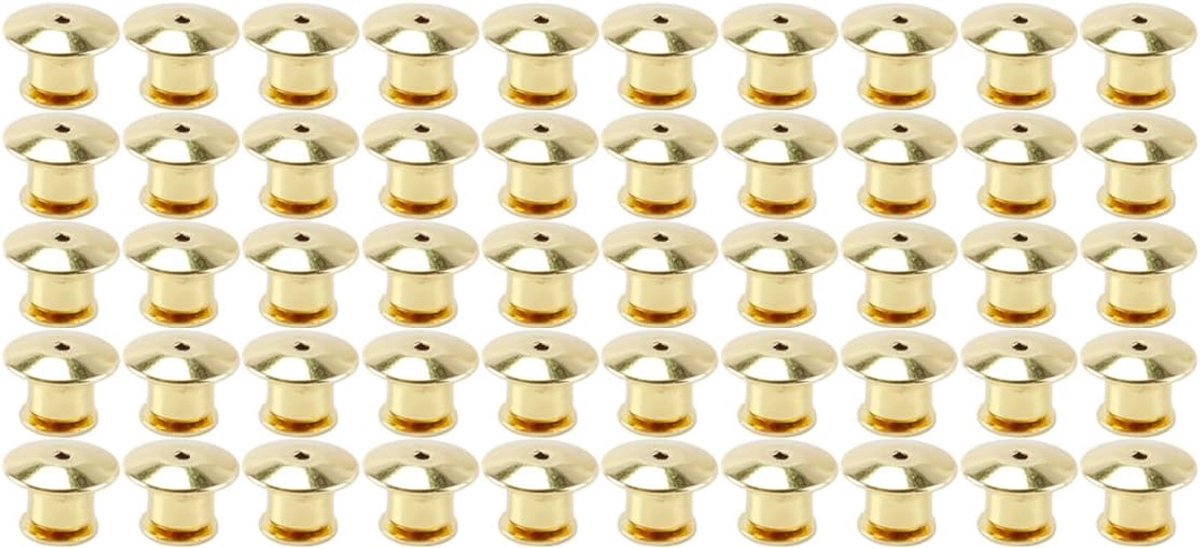 50 stuks sluitspeldjes, metalen sluitingen voor badges, sluitingen voor sieraden, broches, DIY (goud)