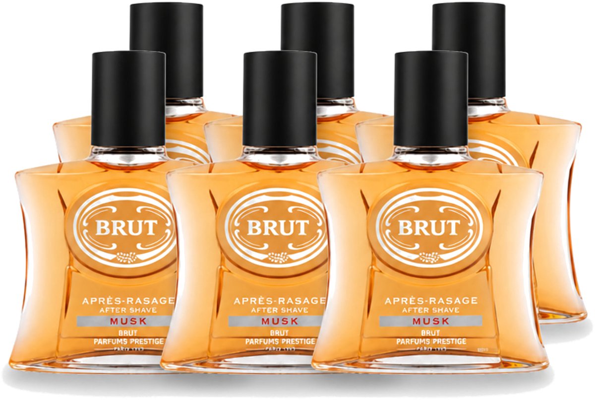 6 x Brut – Aftershave Lotion – Musk – 100 ml - Voordeelverpakking - 6 stuks