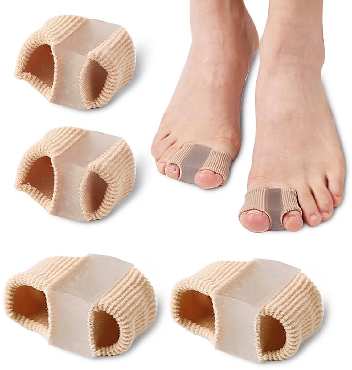 Corrector Grote Teen Brancard en Stijltang Hamer Teenscheider Gel Spreader Correct Kromme Tenen Zachte Vezel Bunion Relief 2 Paar L