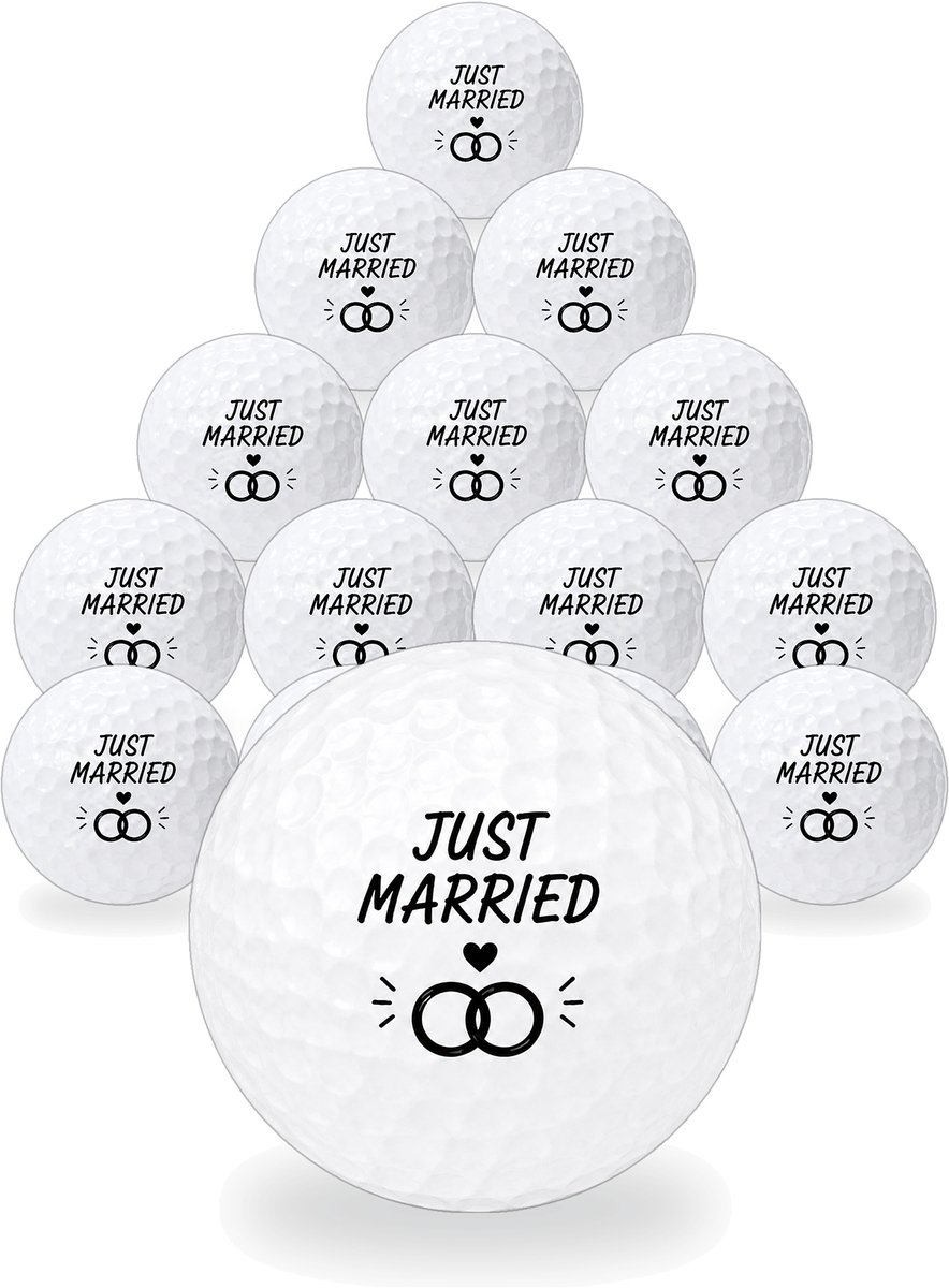 Wilson Golfballen Just Married - Huwelijk Golf Cadeau - 15 stuks - Golfbal met Opdruk
