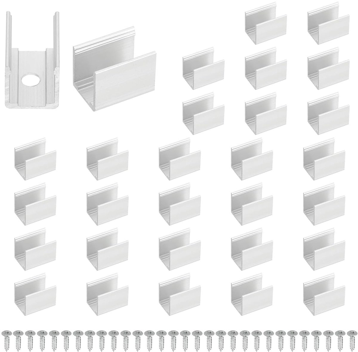 Neon kabellicht montagebeugels 50 stuks voor flexibele stripverlichting, aluminium bevestigingsklemmen en accessoires voor 10 x 18 mm verlichting