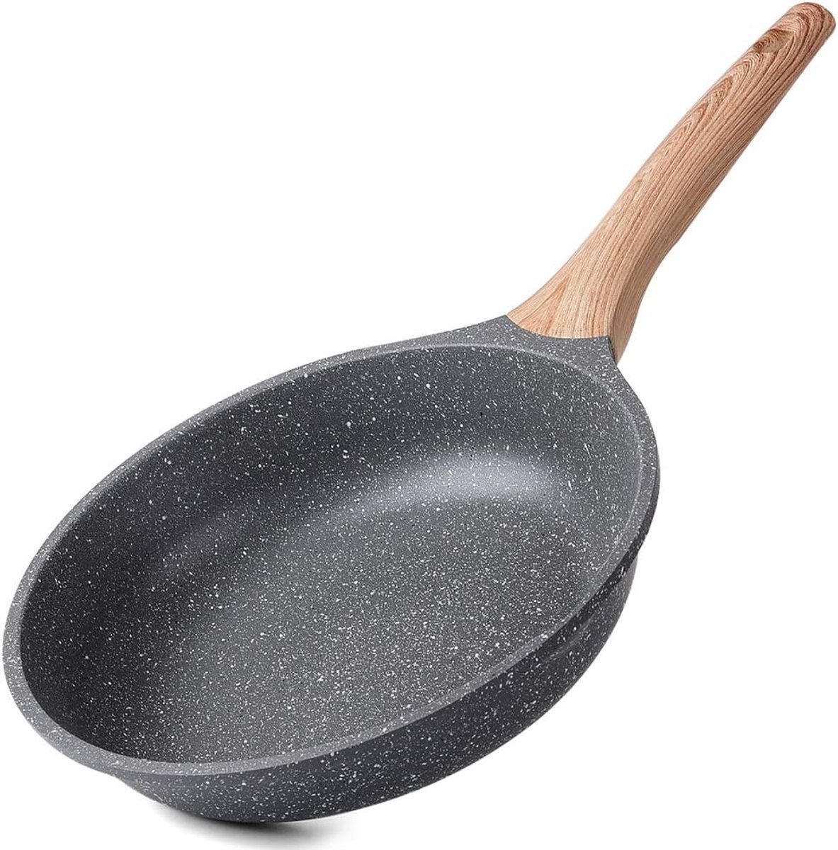 inductie met Anti-aanbaklaag 20cm, Omelet Pan Bakpanne Braadpannen Koekenpan, Gegoten Aluminium Granieten Pan, Aanpassen aan Gasfornuis en Inductiefornuis.