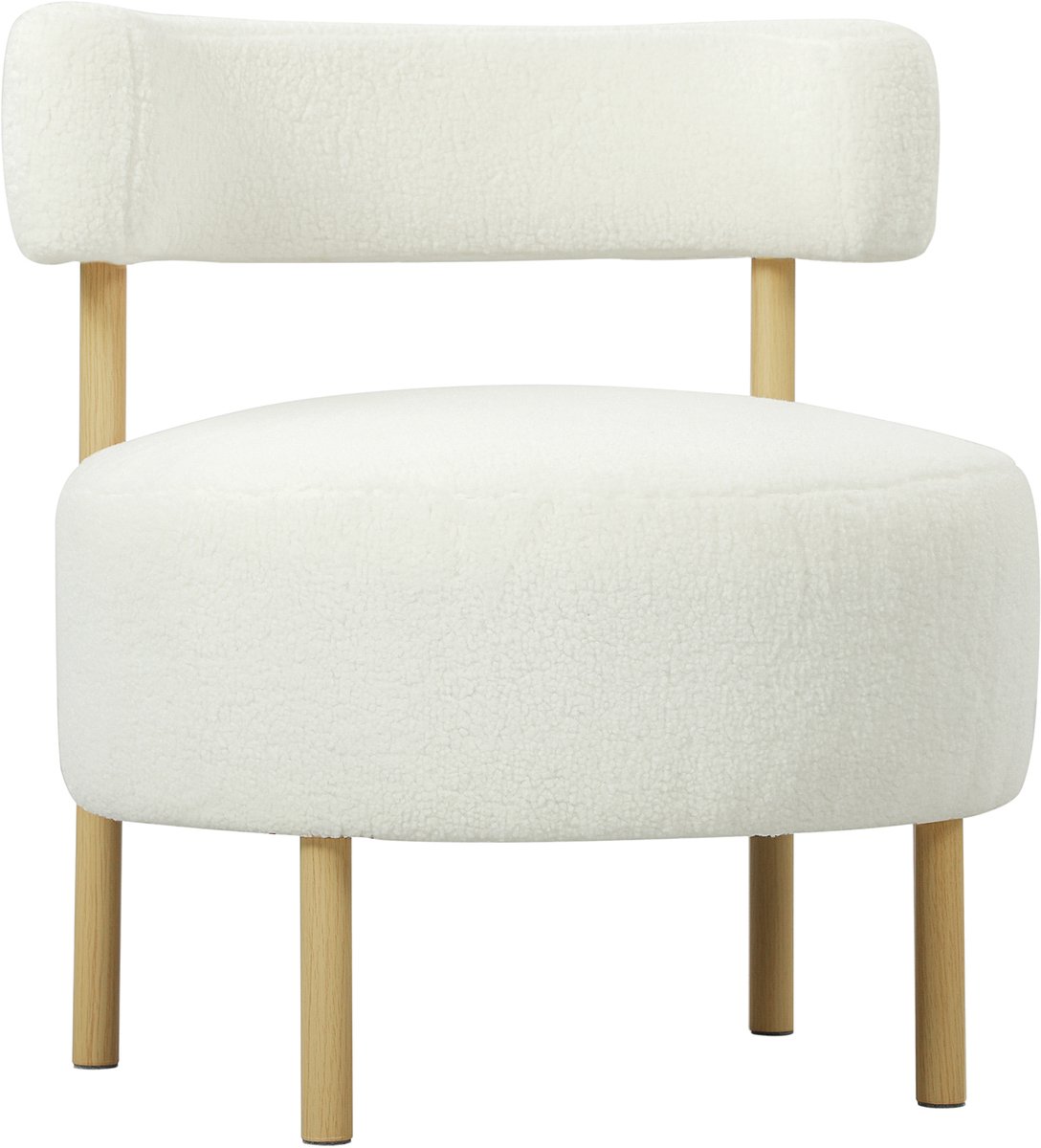 Accentstoel Boucléstof - Moderne Lounge Stoel - Pluche Bekleding - Dik Gepolsterd - Voor Woonkamer en Slaapkamer