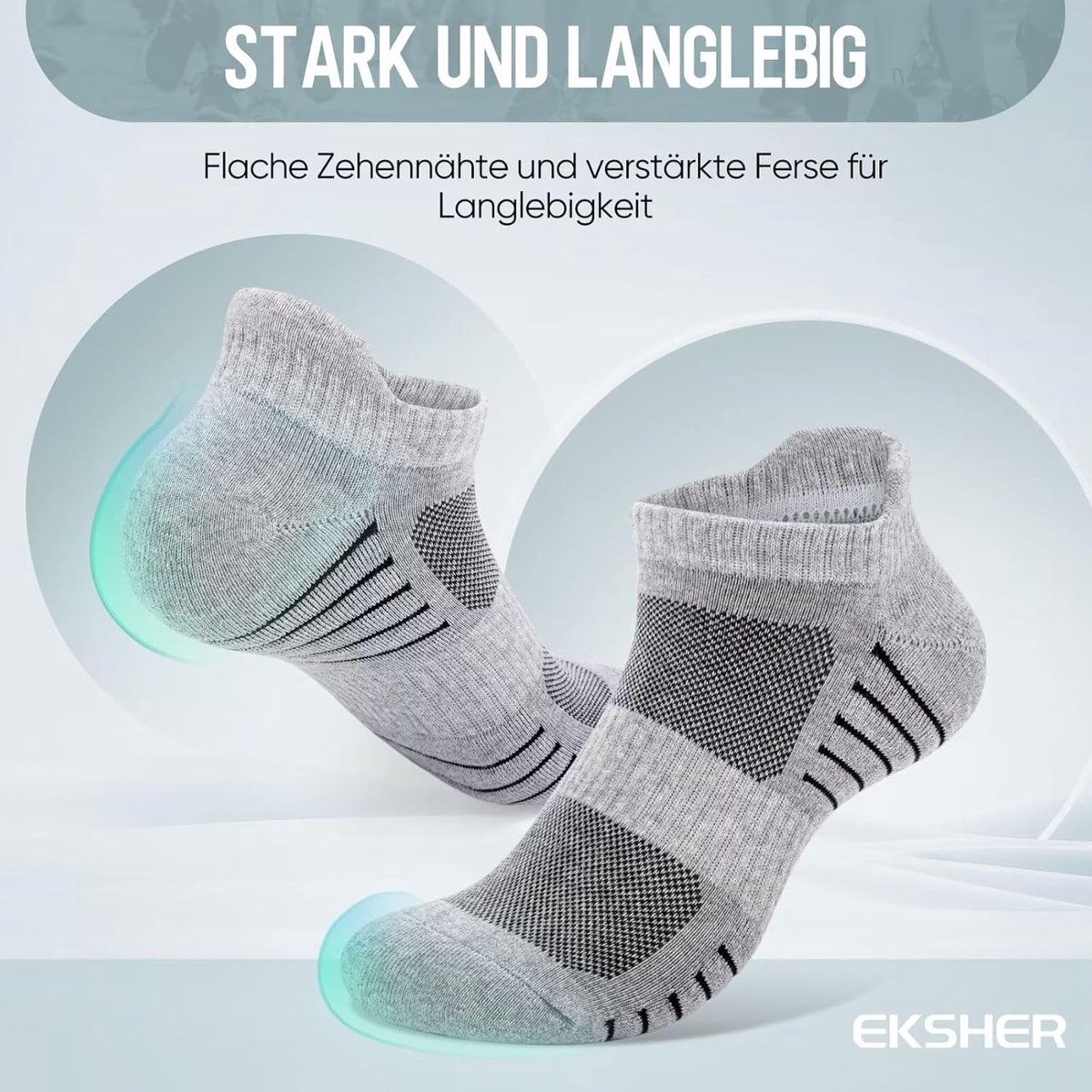 Sokken Heren und Dames 8 Paar, SportSokken Kurze LaufSokken Sommer Anti Schweiß Baumwolle Running Socks