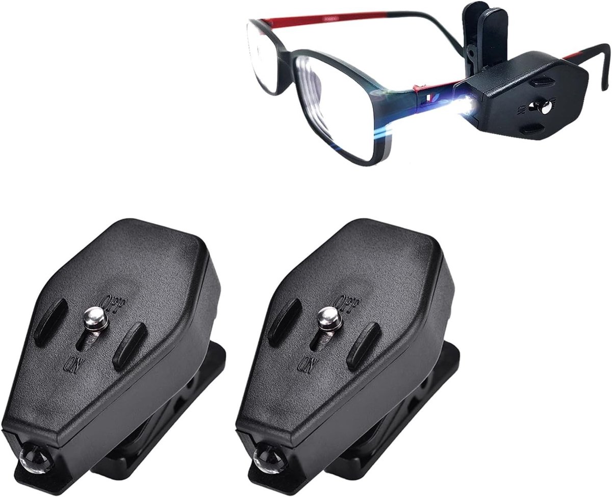 LED Clip-on Leeslamp voor Bril - Flexibele en Verstelbare Nachtverlichting voor Lezen, Kamperen en Onderhoud
