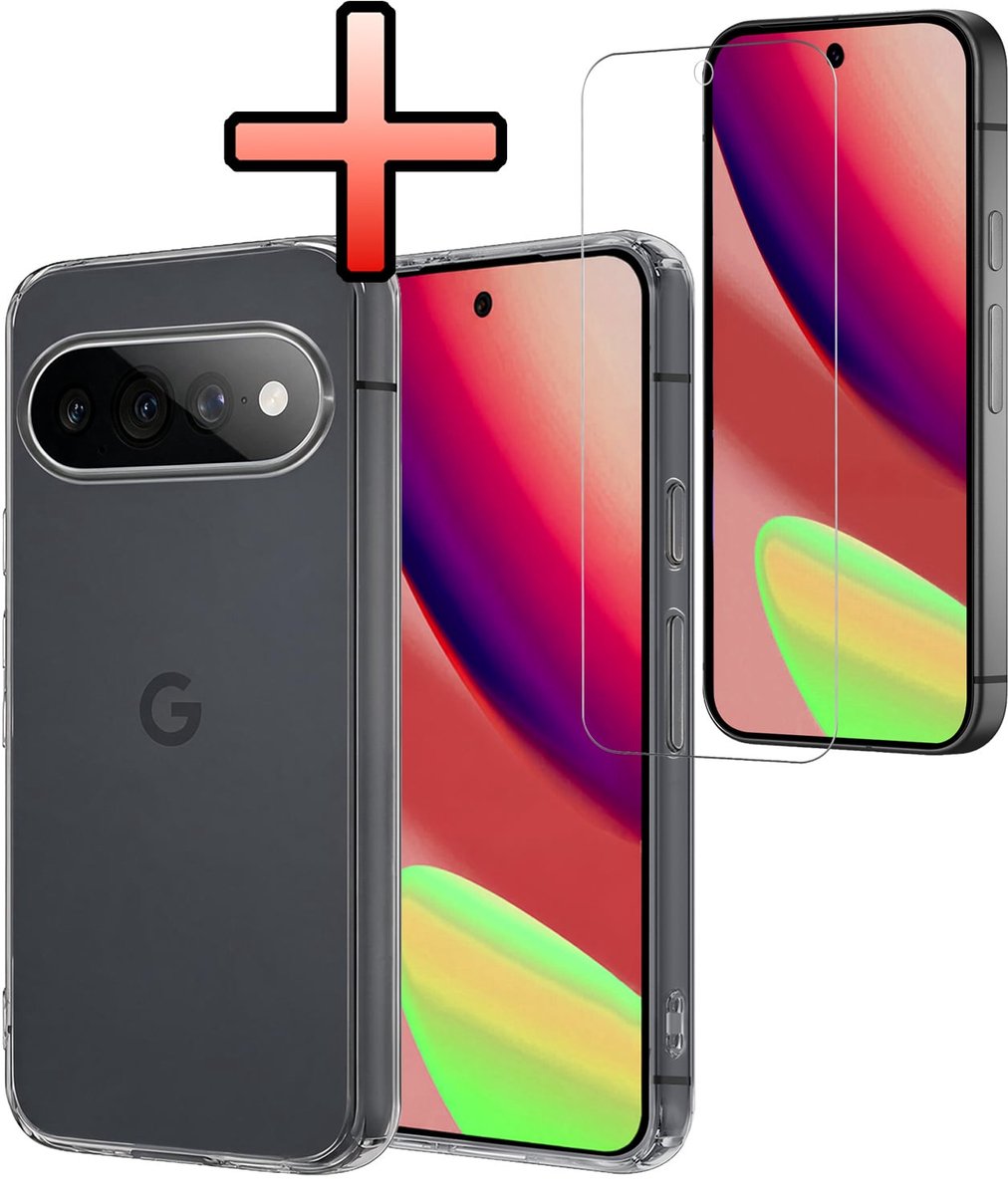 Hoesje - Met Screenprotector - Geschikt voor Google Pixel 11 Pro XL - Sterk & Shockproof - Back Cover - Siliconen Case - Telefoon Hoes - Transparant