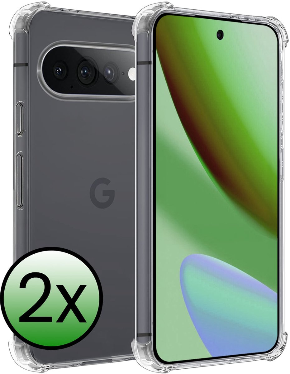 Hoesje 2 Stuks - Geschikt voor Google Pixel 11 Pro XL - Sterk & Shockproof - Siliconen Case - Back Cover - Telefoon Hoes Shock Proof - Transparant