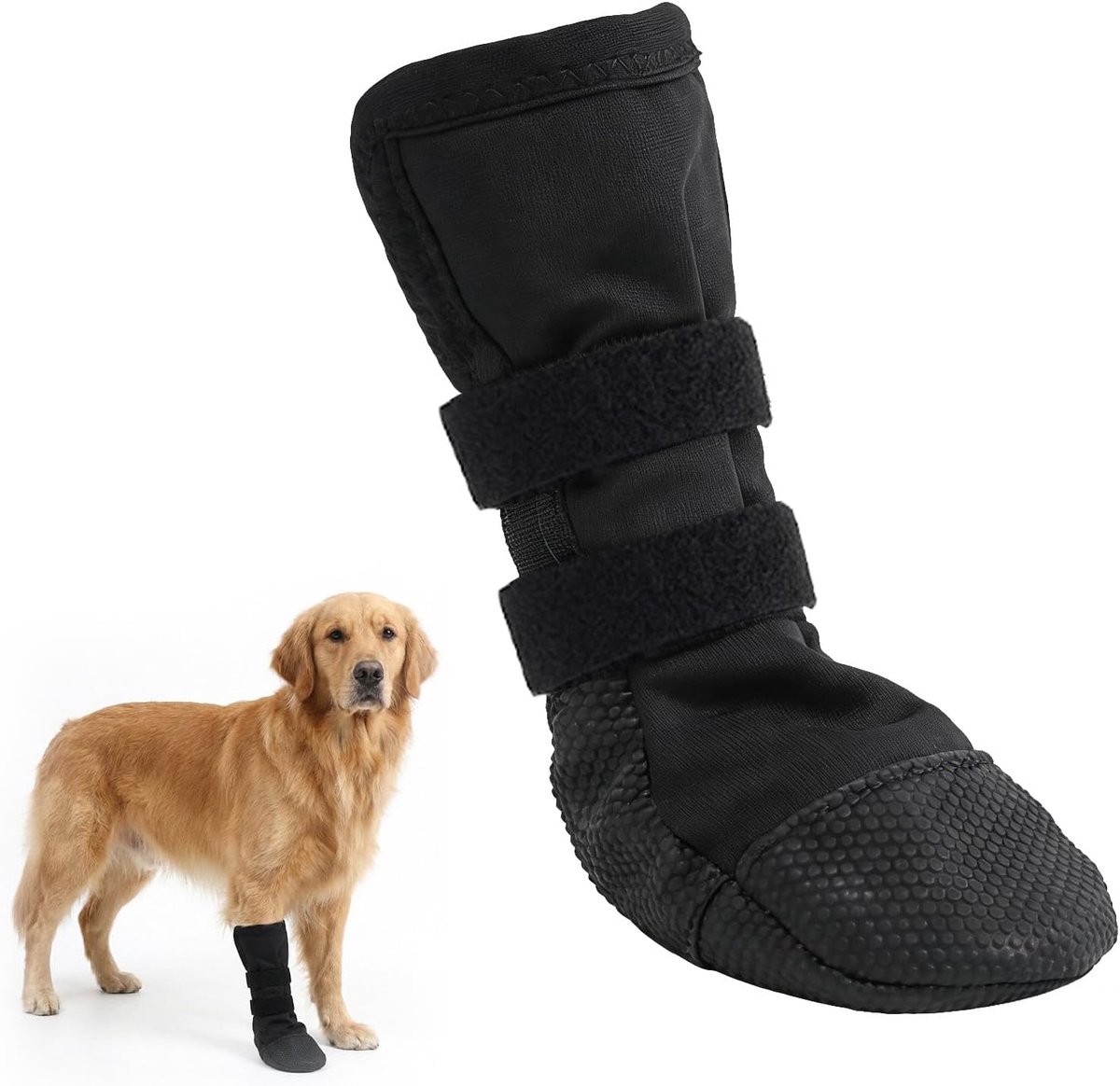 Schoenen voor honden, hondenschoenen voor herstel, wasbaar en waterdicht, zacht, comfortabel en ademend, geschikt voor postoperatieve verzorging en herstel (zwart, L)