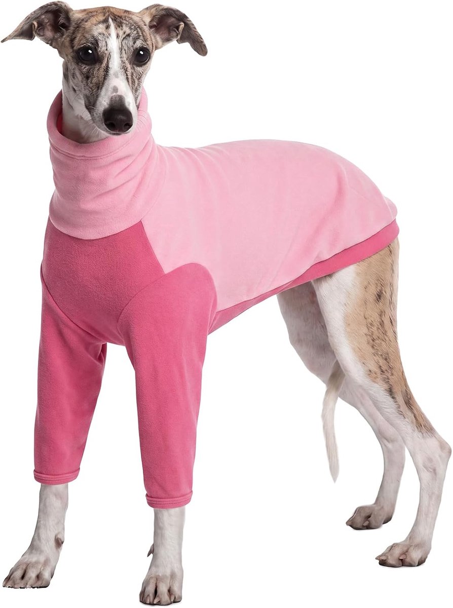 Fleece trui, windhond jas, zachte Lurcher huistruien, gezellige stijl voor koude windhonden (roze, 2XL)