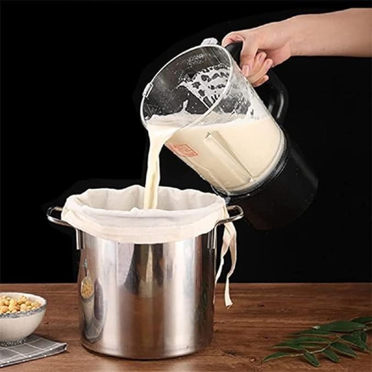 Nut Milk Bag | Nylon filterdoek | Melkfilterzak | Kaasdoek Zak voor het persen van sap als zeef, kruidenzak, paneer, wrongel, kaas, kiembonen. Wit (Pack van 3)