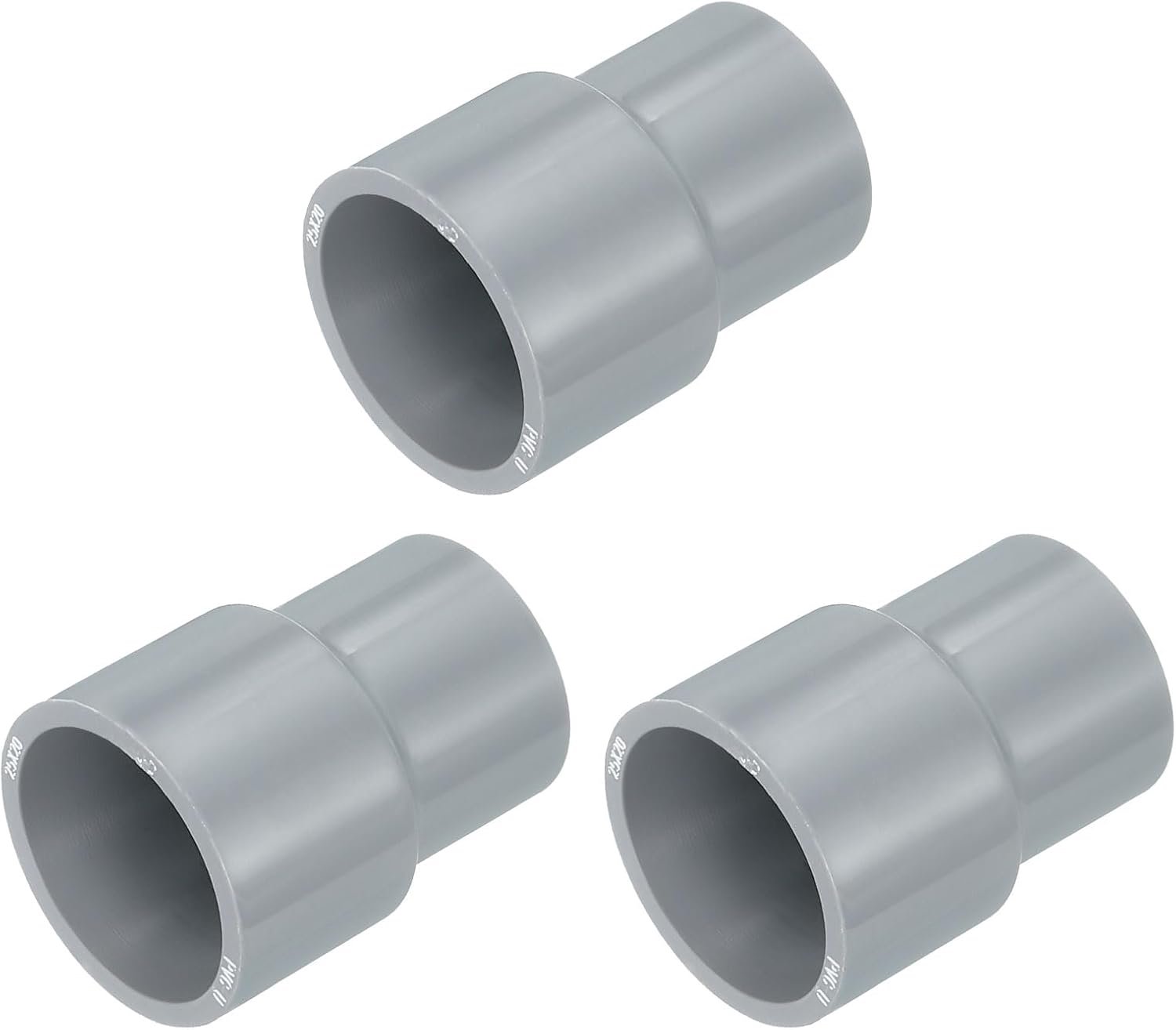 PVC Rechte pijpverbindingen 25mm x 20mm - Reduzierverbinder - Voor tuin en irrigatie - 3 stuks - Vemera