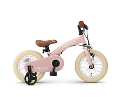Deryan Luxe Kinderfiets 12 inch - 3 in 1 - loopfiets - Roze