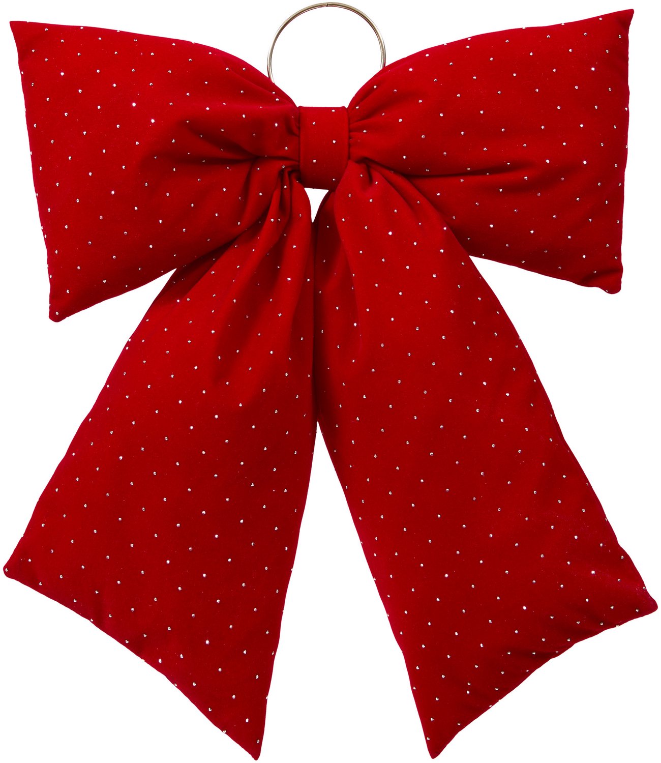 Atmosphera - Geknoopte kerstboomdecoratie met pailletten BLINK, rood, 38 x 46 cm