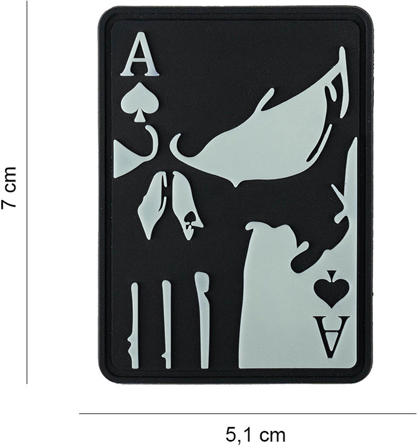 Embleem 3D PVC Ace of spades punisher Glow in the dark #7079