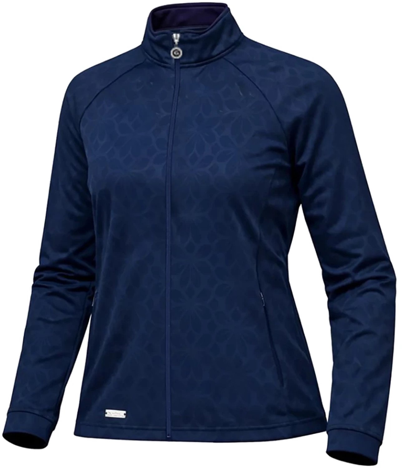 Island Floral Print Full Zip Dames Top Layer Blauw