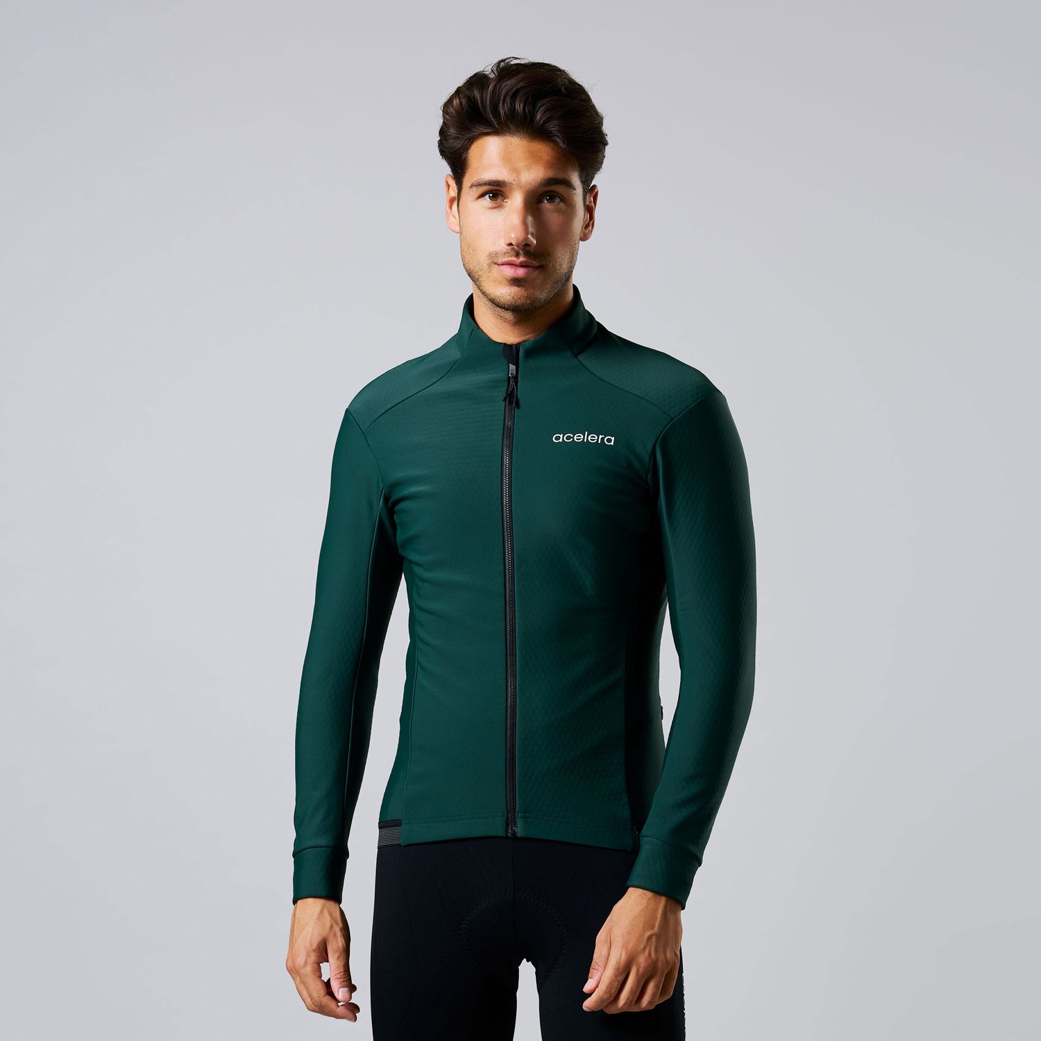 Acelera Intermediate Deep Winter Jacket - Thermo - Fleece - Winddicht - Waterafstotend - Fietsjack - Wielrenjack - Fietsjas - Groen - Heren - Maat XL