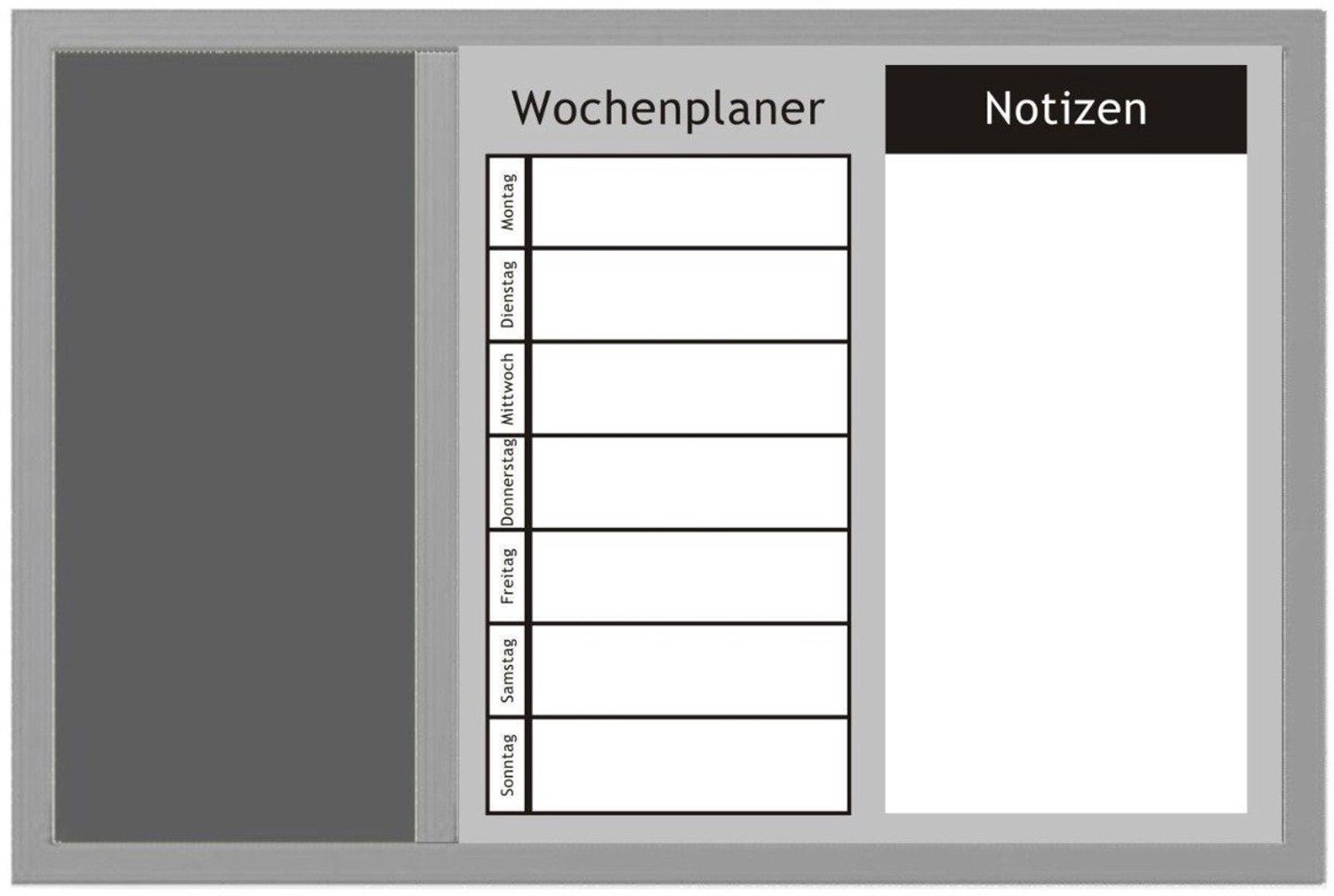 Notitiebord WEEKPLANNER, 3 in 1, 60x40 cm, ZELLER