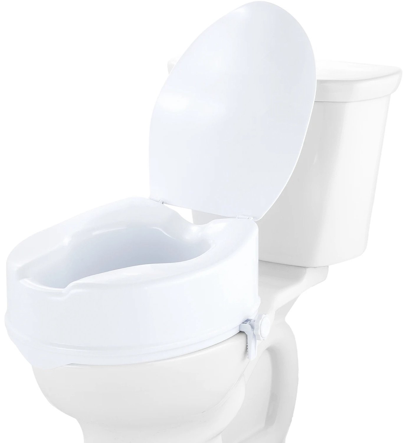 Cherrys Finds - 12,5cm Verhoogde Toiletbrillen - Voor Ouderen - WC Verhoger - Verhoogde Bril - Toiletframe – Eenvoudige Montage - Toiletstoel - Wit
