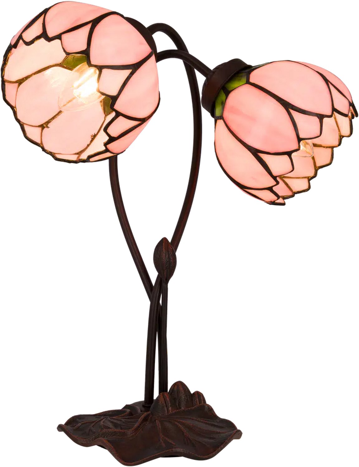 Tiffany tafellamp Twee Bloemknoppen H 40 cm | RORUVERA