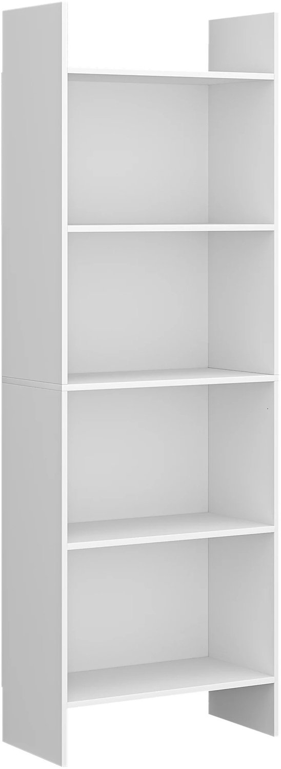 Prime Home Boekenkast - Opbergkast - Kantoorplank - Open opbergkast - 5 open vakken - Staande plank - 50 x 26 x 140cm - Wit