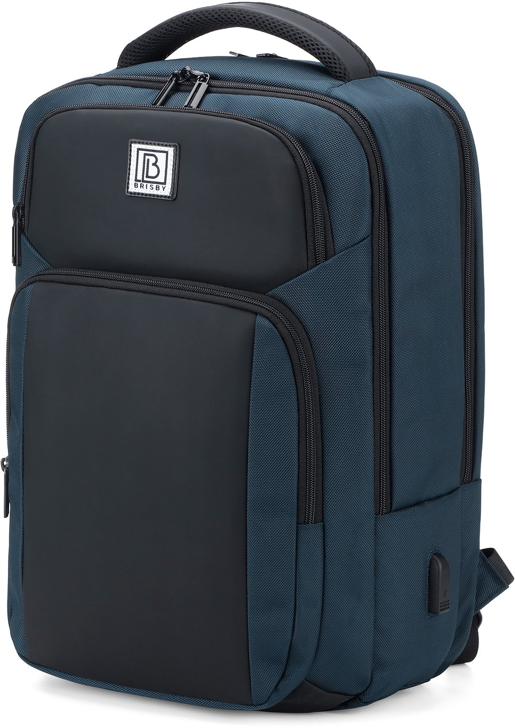 Brisby Rugzak Pro 1 – Laptoprugzak tot 15,7 inch voor Werk, School en Reizen – Waterafstotend – Met Tabletvak, Antidiefstalvak en Trolleysleeve - Blauw