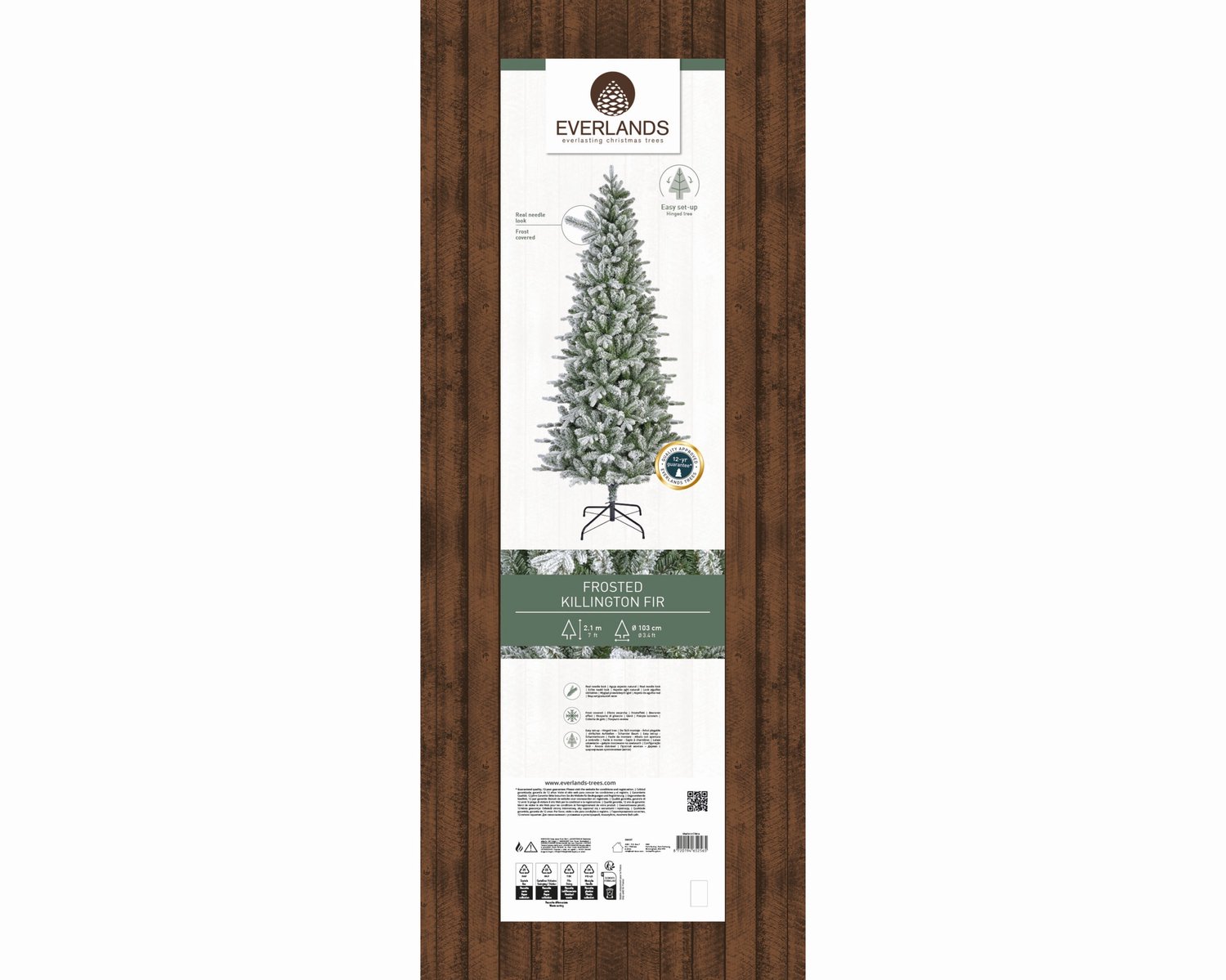 Everlands Killington fir kunstkerstboom besneeuwd groen 210cm – foto 5