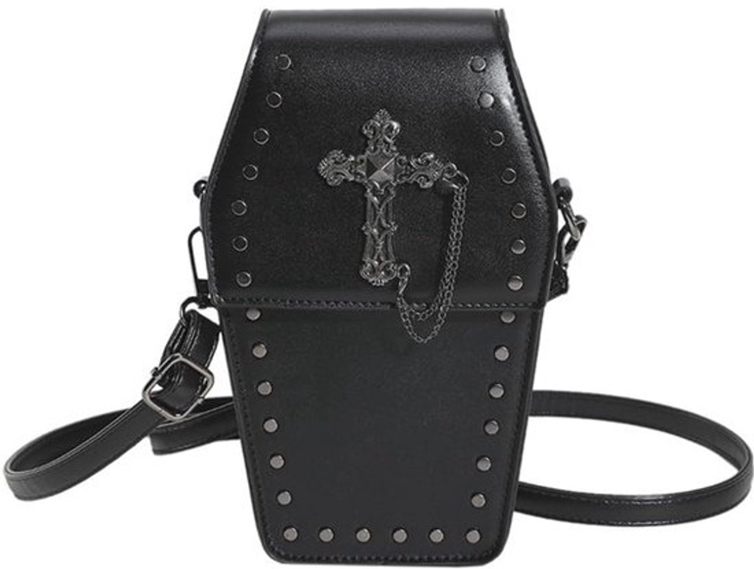 Portemonnee in doodskistvorm met gotische stijl, crossbodytas voor vrouwen – bijzondere Halloween-schoudertas