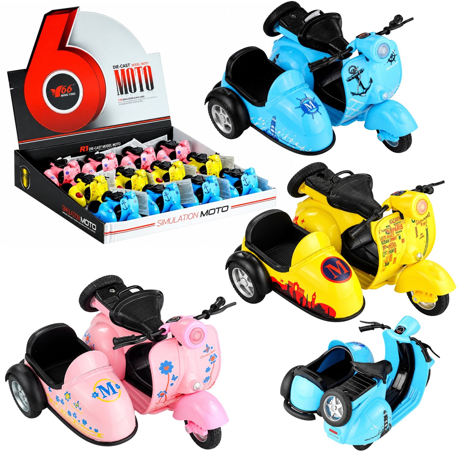 Speelgoedmotor 3 kleuren Ritten Lichtspel 1:14 - UNI