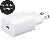 USB C adapter 20W – snellader – universele oplader – geschikt voor iPhone 15/16/17 en Samsung – wit – WiseQ