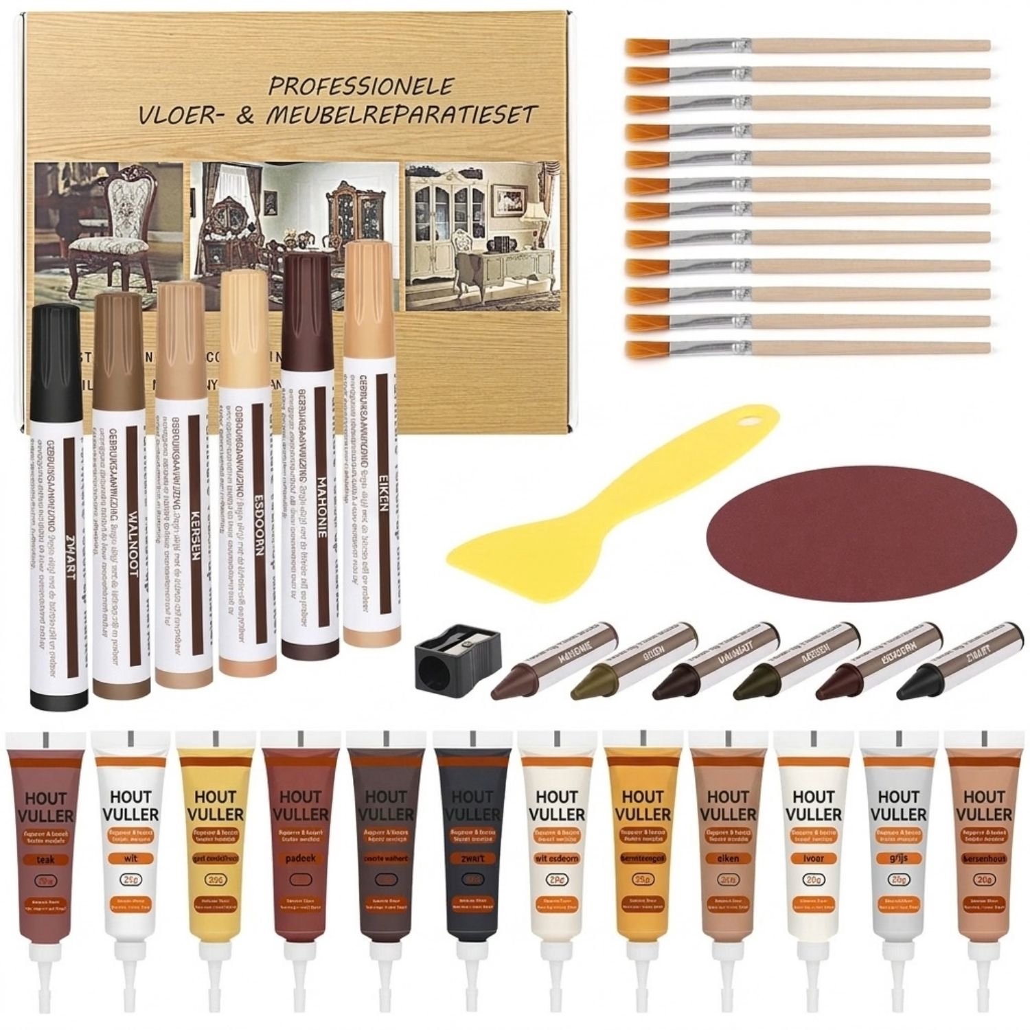 Laminaat Reparatieset - Laminaatvuller - Vuller - Stiften Set - veelkleurig