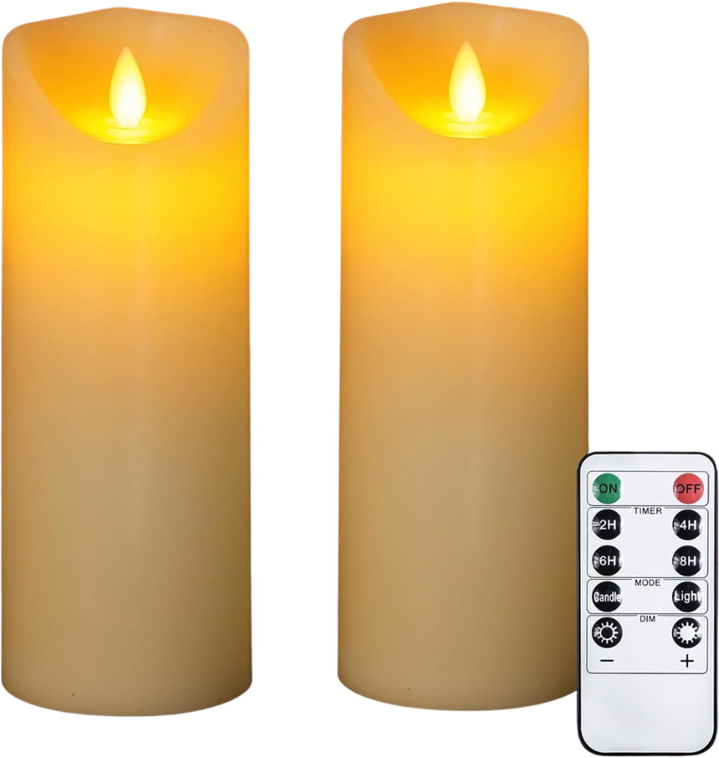 SNJY® LED Kaarsen met Bewegende Vlam - Waxinelichtjes Oplaadbaar - Theelichtjes - Nep Kaarsen - Afstandsbediening - 2 Stuks - Ivoor