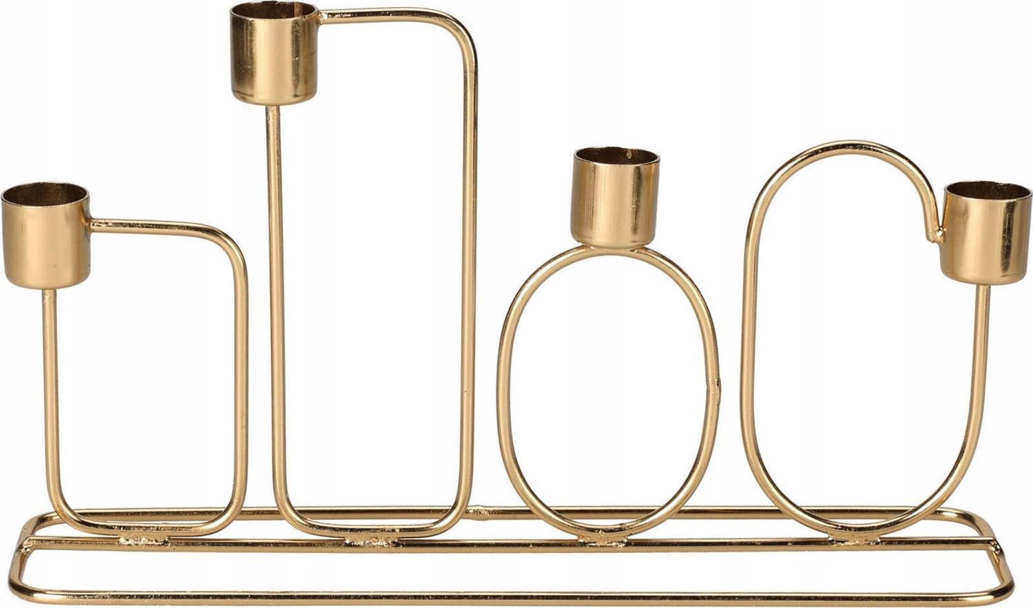 Home & Styling Collection Home Styling Collection metalen kandelaar voor 4 kaarsen - goudkleurig, 27 x 15 cm
