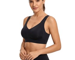 WiseGoods Sport BH Zonder Beugel Naadloos - Sexy Bra Sportbeha Ondergoed Dames - Sportkleding Beha Zwart XXL